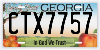 GA license plate CTX7757
