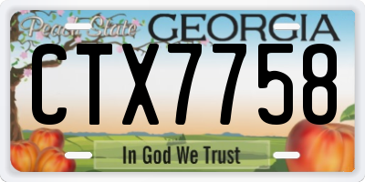 GA license plate CTX7758