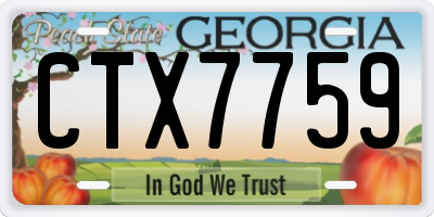GA license plate CTX7759