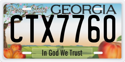 GA license plate CTX7760