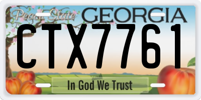 GA license plate CTX7761