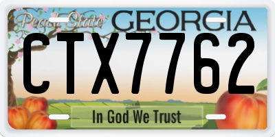 GA license plate CTX7762