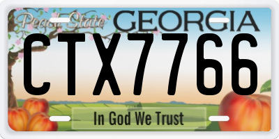 GA license plate CTX7766