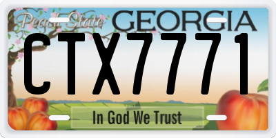 GA license plate CTX7771