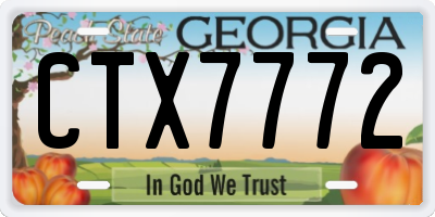 GA license plate CTX7772