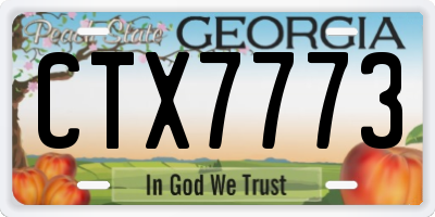 GA license plate CTX7773