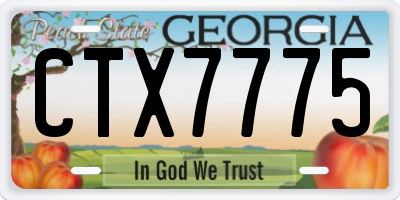 GA license plate CTX7775