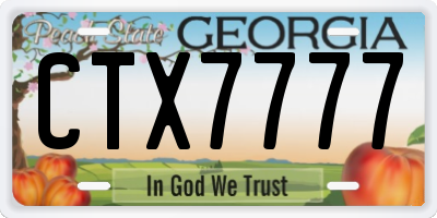 GA license plate CTX7777