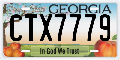 GA license plate CTX7779
