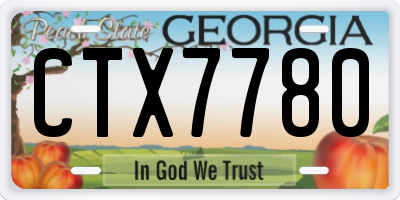 GA license plate CTX7780