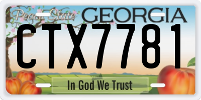 GA license plate CTX7781