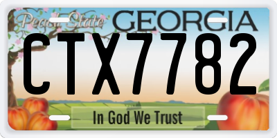 GA license plate CTX7782