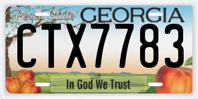 GA license plate CTX7783