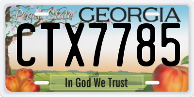 GA license plate CTX7785