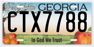 GA license plate CTX7788