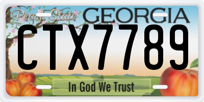 GA license plate CTX7789