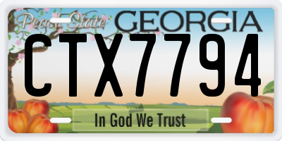 GA license plate CTX7794