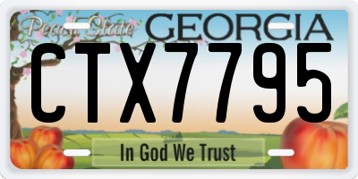 GA license plate CTX7795