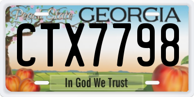 GA license plate CTX7798