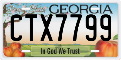 GA license plate CTX7799