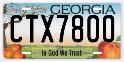 GA license plate CTX7800