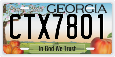 GA license plate CTX7801
