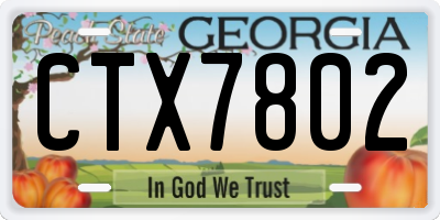 GA license plate CTX7802