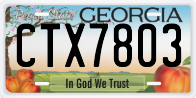 GA license plate CTX7803