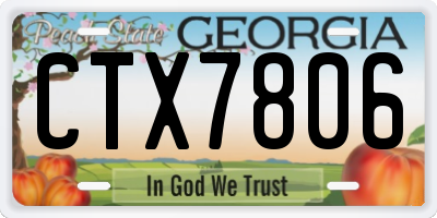 GA license plate CTX7806