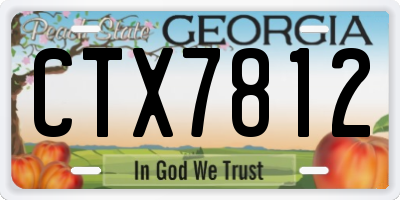 GA license plate CTX7812