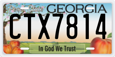 GA license plate CTX7814