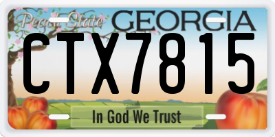 GA license plate CTX7815