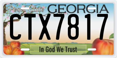 GA license plate CTX7817