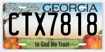 GA license plate CTX7818