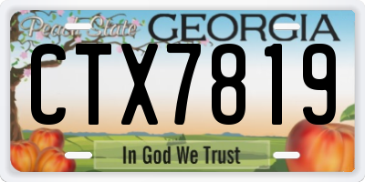 GA license plate CTX7819