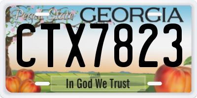 GA license plate CTX7823