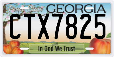 GA license plate CTX7825