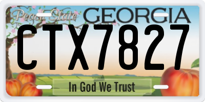 GA license plate CTX7827