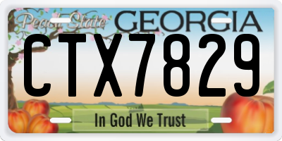 GA license plate CTX7829