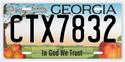 GA license plate CTX7832
