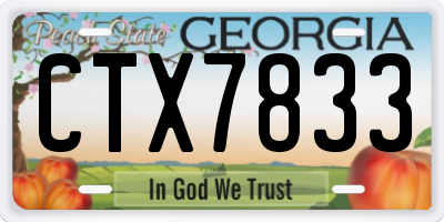 GA license plate CTX7833