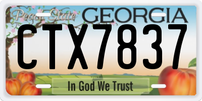 GA license plate CTX7837