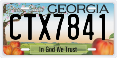 GA license plate CTX7841