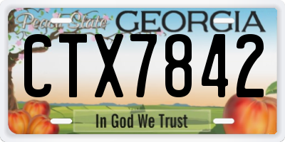 GA license plate CTX7842