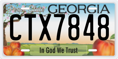 GA license plate CTX7848