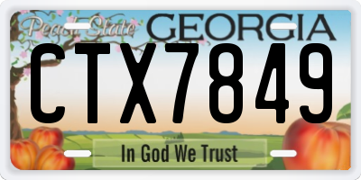 GA license plate CTX7849