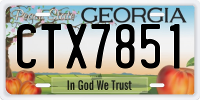 GA license plate CTX7851