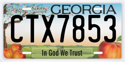 GA license plate CTX7853