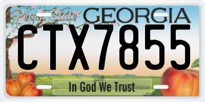 GA license plate CTX7855