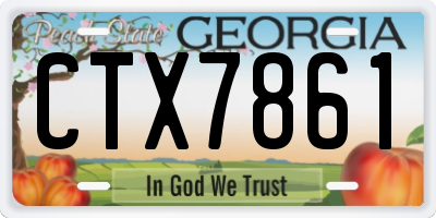 GA license plate CTX7861